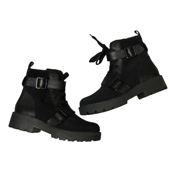 Ugg zorrah waterproof mix leather combat boots - Picture 3 of 13